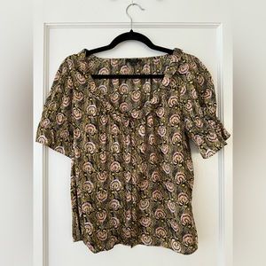 J Crew Satin Dandelion Top, Size Small
